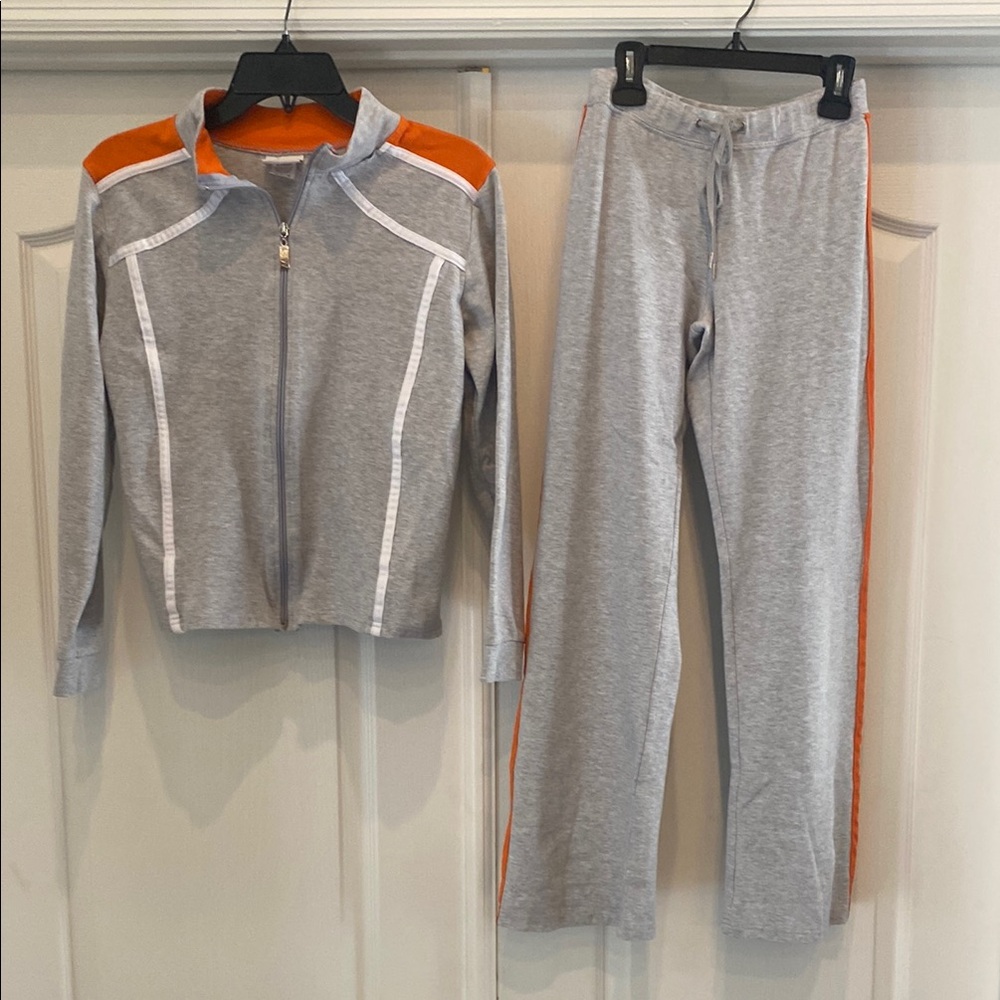 Gray and Orange Track Suit